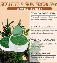 60pcs seaweed hyaluronic acid eye mask to remove dark circles collagen eye patch facial care products - BlissFully