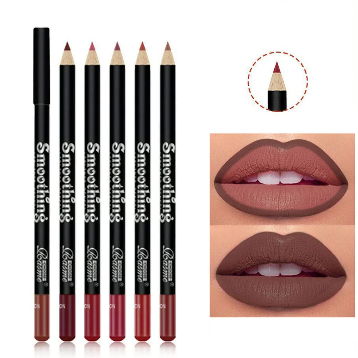 Waterproof Matte Lipliner Pencil Red Contour Tint Lipstick Long Lasting Non-stick Cup Moisturising Lips Makeup 12 Colors
