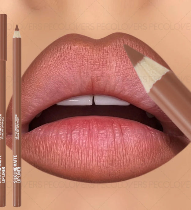 1PC Long-lasting Matte Lip Liner, Natural and Smooth Contour, Nude Makeup, Can Be Superimposed, Suitable for Christmas Makeup