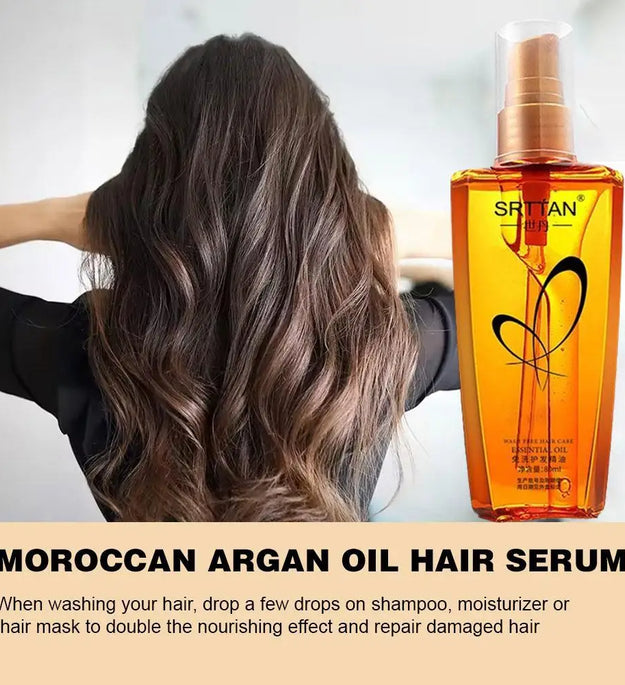 Moroccan Argan Oil Hair Serum Lightweight Hair Oil Mist For Split Ends, Frizzy Hair And Flyaways, Hair Oil Repair- Gloss Shine