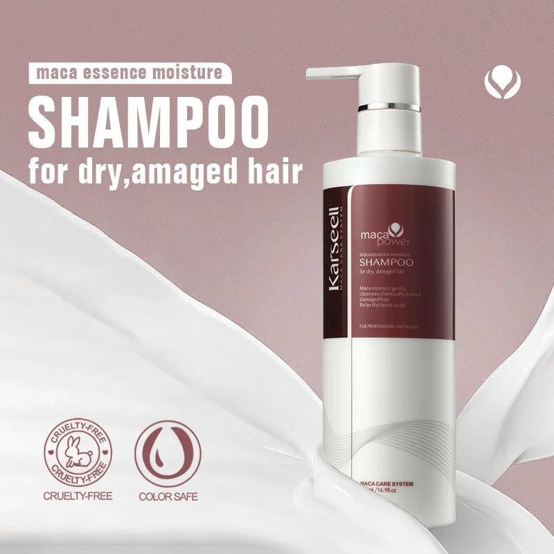 Karseell 500ml Argan Oil Shampoo Herbal Extract Moisturizing Smooth Shampoo for Dry and Damaged Hair - BlissFully