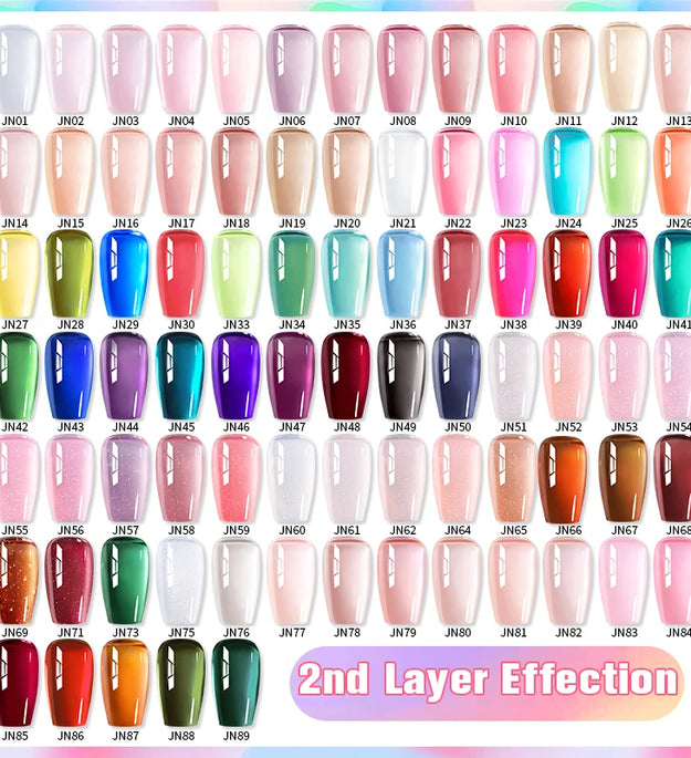 BORN PRETTY 10ml Jelly Nude Gel Nail Polish 50 Colors Semi Transparent Nail Art Nail Supplies Soak off UV LED Nails Gel Varnish