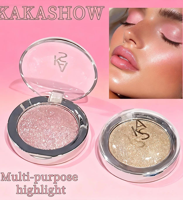 Kakashow Shimmer Highlighter Cream Pearlescent Fine Shimmer Long-Lasting Makeup That Doesn'T Come Off Eye and Face Brightening Single Color Highlighter Cream Cosmetics Valentine's Day Gift