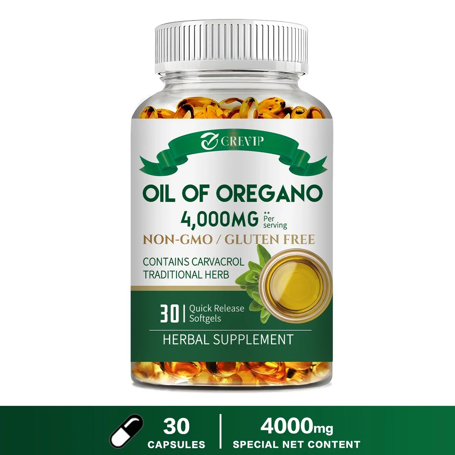 Oil of Oregano 4000mg - Relieves Bloating and Flatulence, Boosts Immunity - BlissFully