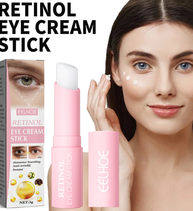 Retinol Eye Cream Stick Fade Fine Line Remove Wrinkle Eye Bags Anti-Puffiness Dark Circle Smoothing Firming Under Eye Skin Care
