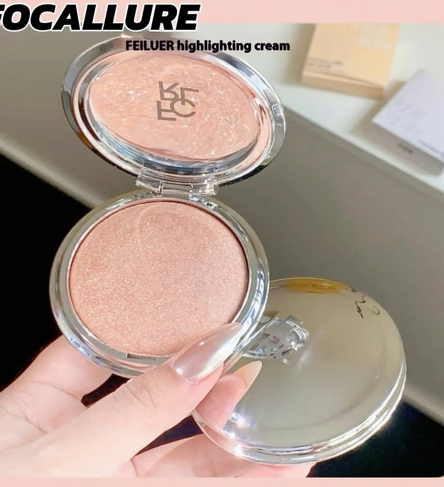 FOCALLURE Highlighter Bronzer Cream Monochrome Highgloss Giltter Long Lasting Natural Matte Concealer Contouring Makeup