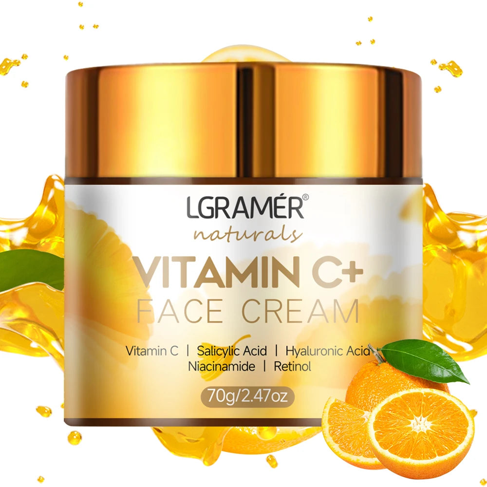 Vitamin C Face Cream Retinol Smooth Wrinkle Moisturizing Firming Hyaluronic Lightening Repairing Smooth Skincare Whitening Cream - BlissFully