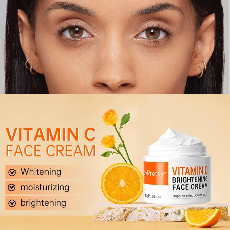 JoyPretty Vitamin C for Face Cream Whitening Dark Spots Removal Shrink Pore Serum Moisturizing Lighten Facial Skin Care Products - BlissFully