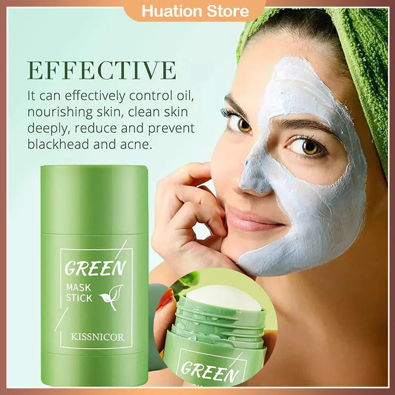 40g Remove Blackhead Green Tea Solid Mask Cleans Pores Stick Facial Blemish Black Dots Shrink Pores Korean Skin Care Cosmetics - BlissFully