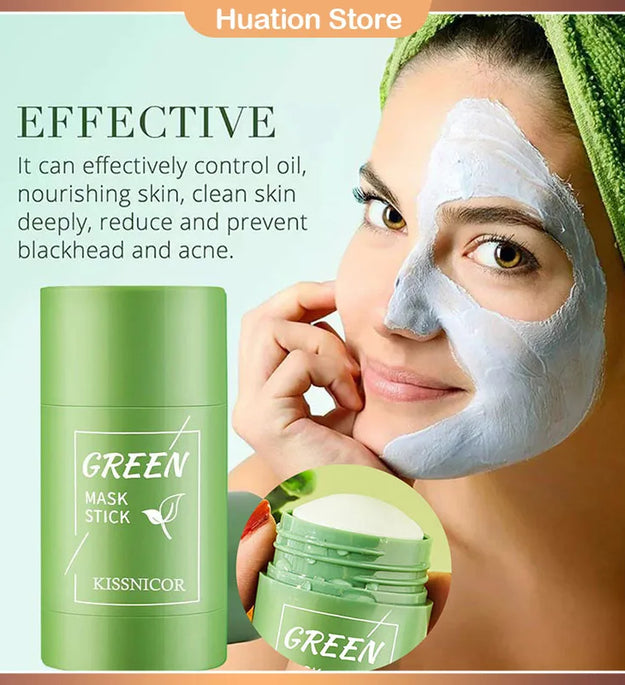 40g Remove Blackhead Green Tea Solid Mask Cleans Pores Stick Facial Blemish Black Dots Shrink Pores Korean Skin Care Cosmetics - BlissFully
