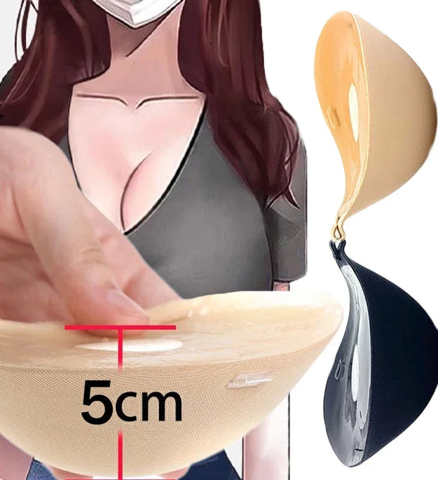 5CM Thickened Chest Sticker Invisible Silicone Bra for Women Silicon Push Up Lift Silicon Bra Waterproof Nipple Tape Stickers