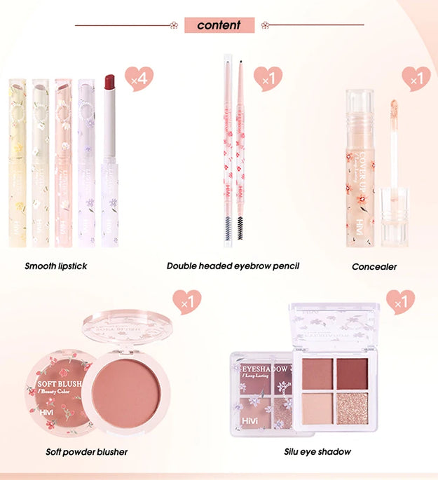 Makeup Kit For Women Full Kit,Long-Wearing Makeup Product Set, 8Pcs Lipstick