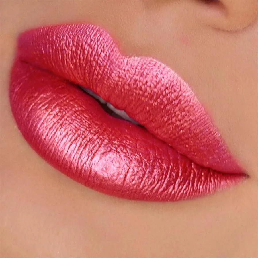 Red Metallic Lipstick Longlasting Glitter Lip Glaze  Waterproof Lips Makeup Moisturize Luminous liptint Shimmer Shiny Lipgloss