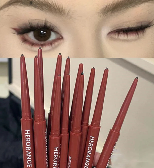 12 Colors Eyeliner Pencil Waterproof Long-lasting Orange Black Brown Easy Wearing Eyeshadow Contour Stick Lying silkworm Makeup