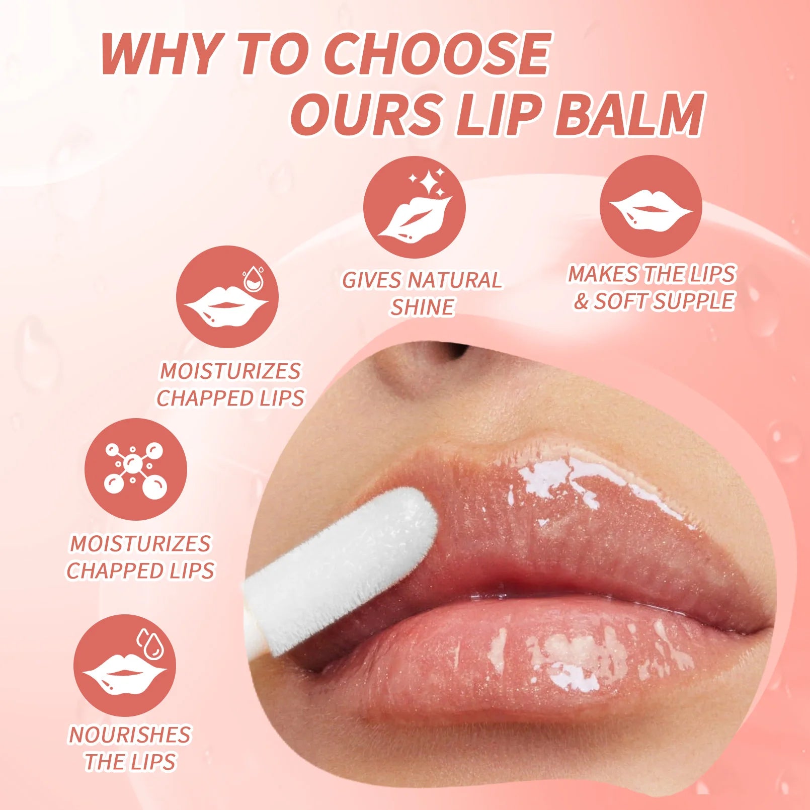 Lip Glaze Lip Oil Moisturizing Shiny Lipgloss Long lasting Makeup Lip Tint Lips Moisturizer Jelly Lipstick Oil Moisturizing Balm