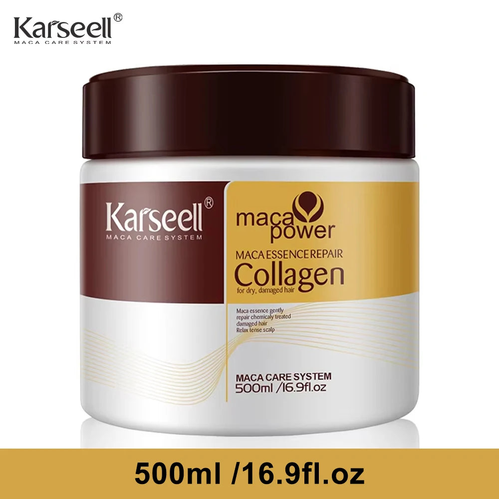 Karseell Collagen Hair Treatment Deep Repair Conditioning Argan Oil Hair Mask Essence for Dry Damaged Hair 100ml/500ml - BlissFully