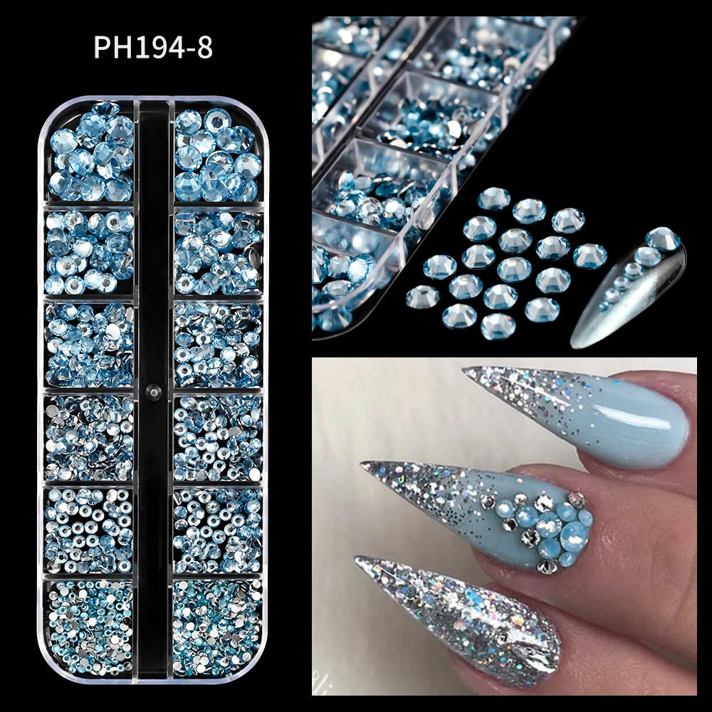 12Grids Mini Caviar Beads Nail Art Decorations Metal Gold/Silver Micro Ball Nail Charms Magnetic Pen 0.5~3mm Ball Nail Jewelry