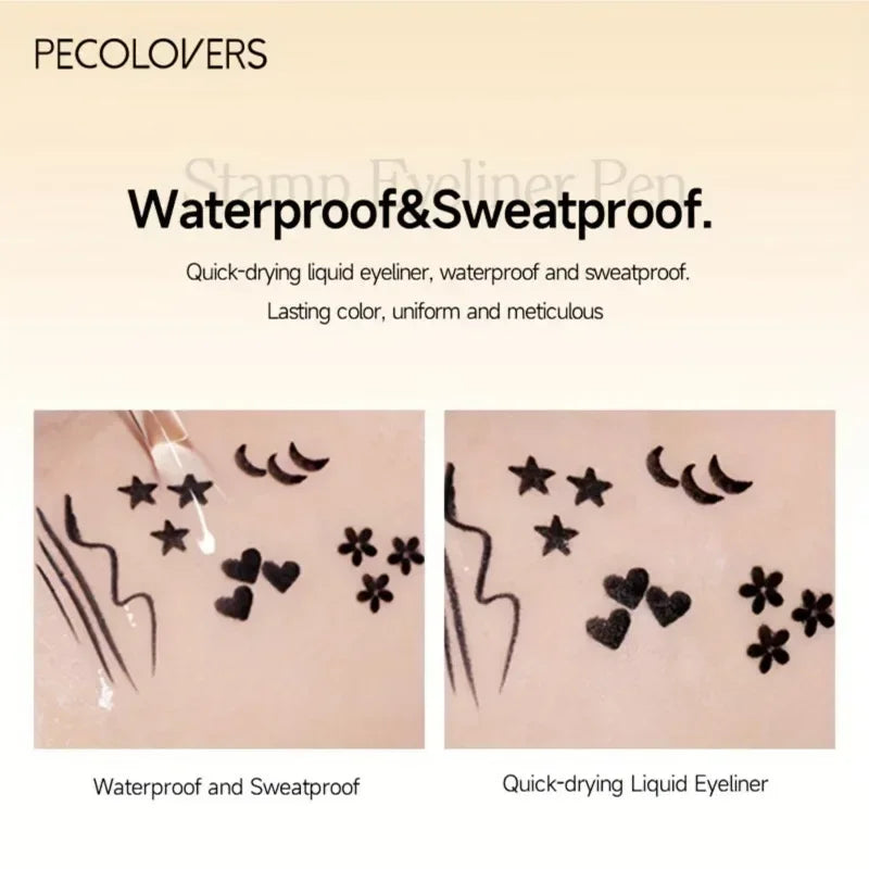 1PC Double-head, Waterproof, Smooth Finish, Quick Eye Makeup, Stamp Eyeliner, Create A Charming Halloween Christmas Eye Makeup