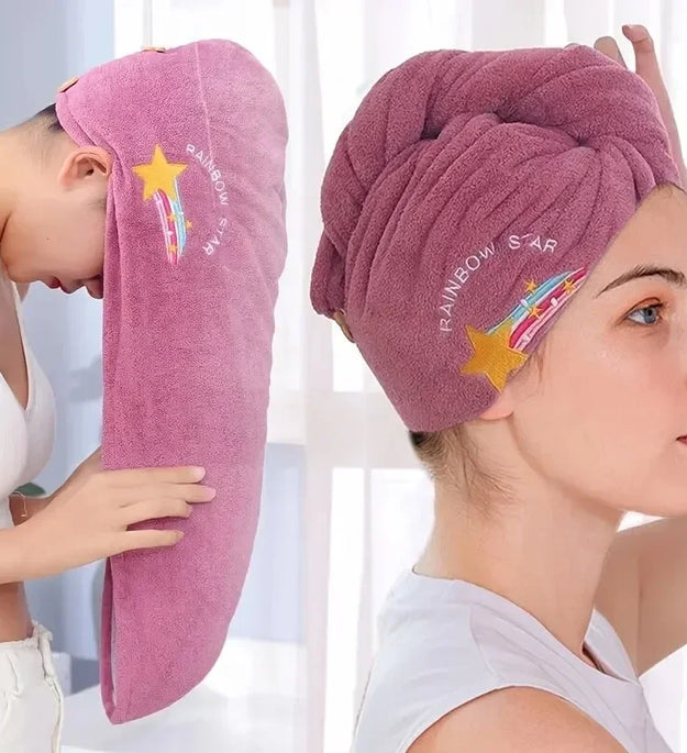 1pc Quickly Dry Hair Hat Super Absorbent Soft Bathroom Women Head Towels Girls Cute Hair Towel Hair Dry Wrap Bonnets