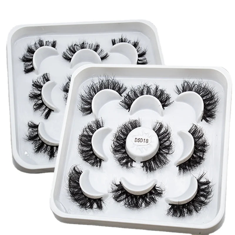 New 5 pairs 8-25mm Natural 3D Lashes Lash Extension Supplies Makeup Kit Mink Lashes Extension Mink Magnetic Eyelashes