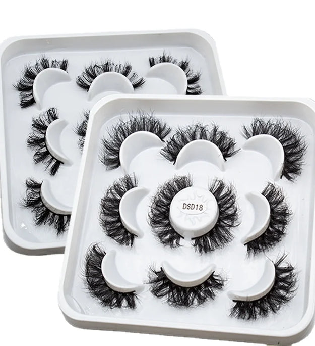 New 5 pairs 8-25mm Natural 3D Lashes Lash Extension Supplies Makeup Kit Mink Lashes Extension Mink Magnetic Eyelashes