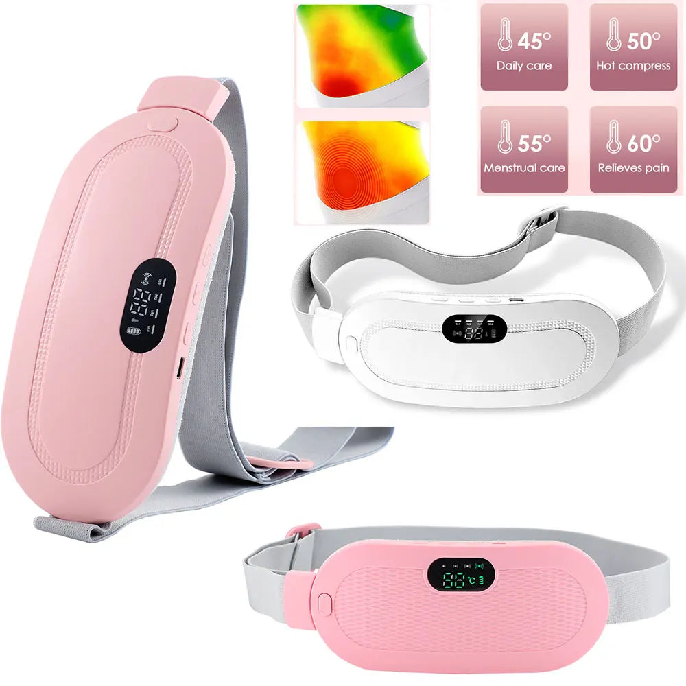 4 Modes Electric Menstrual Heated Pad Warm Uterus Belt Vibrating Waist Massage Period Cramp Warm Palace Waist Belt Massager