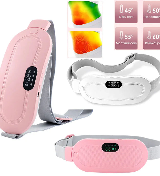4 Modes Electric Menstrual Heated Pad Warm Uterus Belt Vibrating Waist Massage Period Cramp Warm Palace Waist Belt Massager