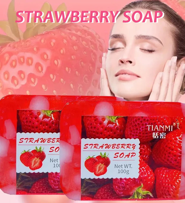 Strawberry Jelly Soap, rich in strawberries and Revlon, deeply cleanses, cleanses, bathes the whole body