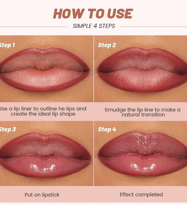 Pudaier Lip Line Wet Gloss Lip Oil Gift Set - Mirror Gloss, Moisturizing and Long-lasting, Daily Natural Nourishing Smudge, Gift