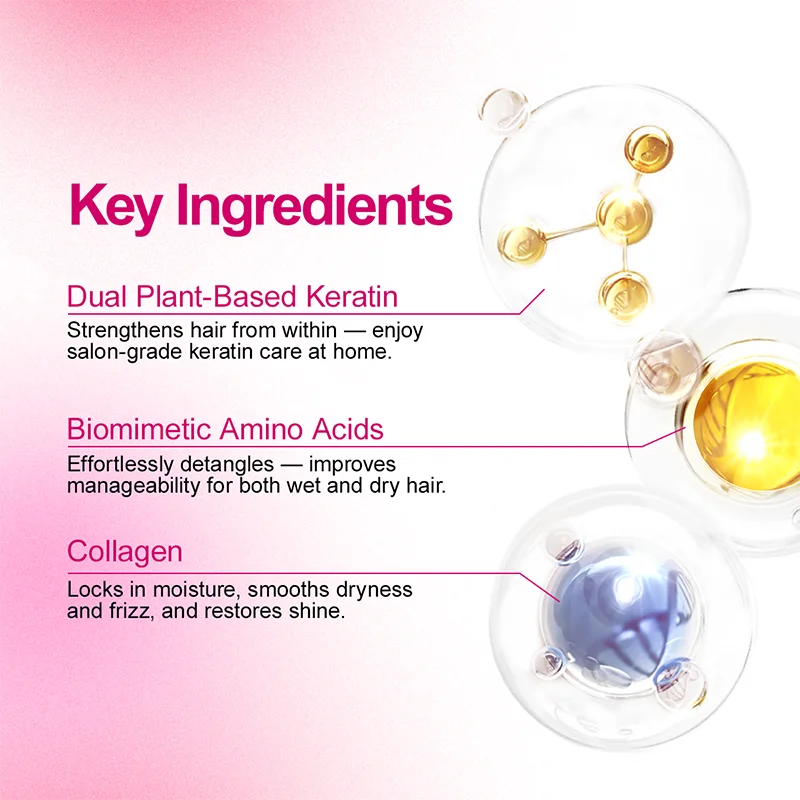 PURC Keratin Repairing Hair Mask Smoothing Softness Reduces Dryness Frizz Collagen Nourish Hair Conditioner 200g