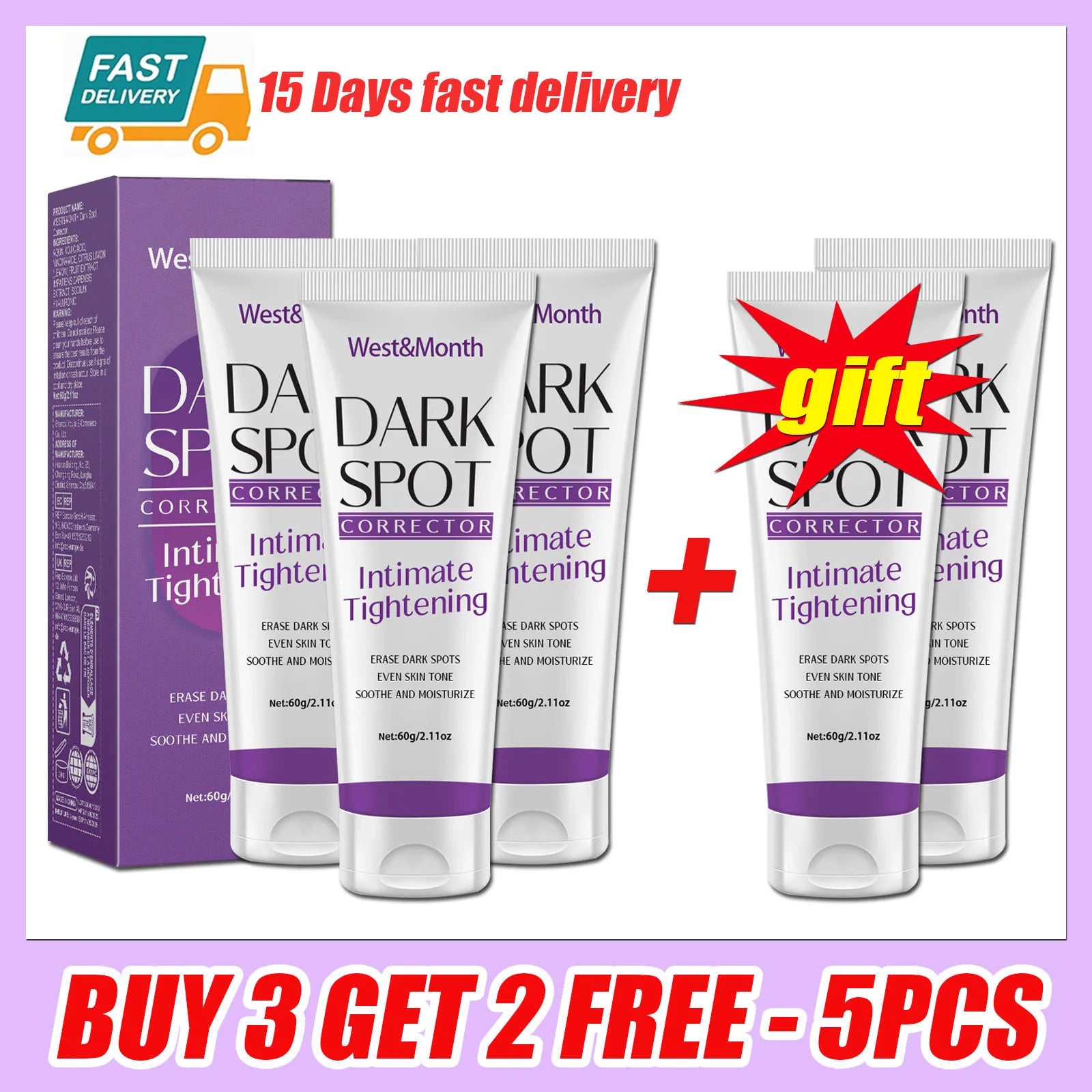 Body Whitening Lotion Dark Spot Remover For Underarms Knees Elbows Melanin Bleaching Lightening Skin Moisturizing Cream 60g