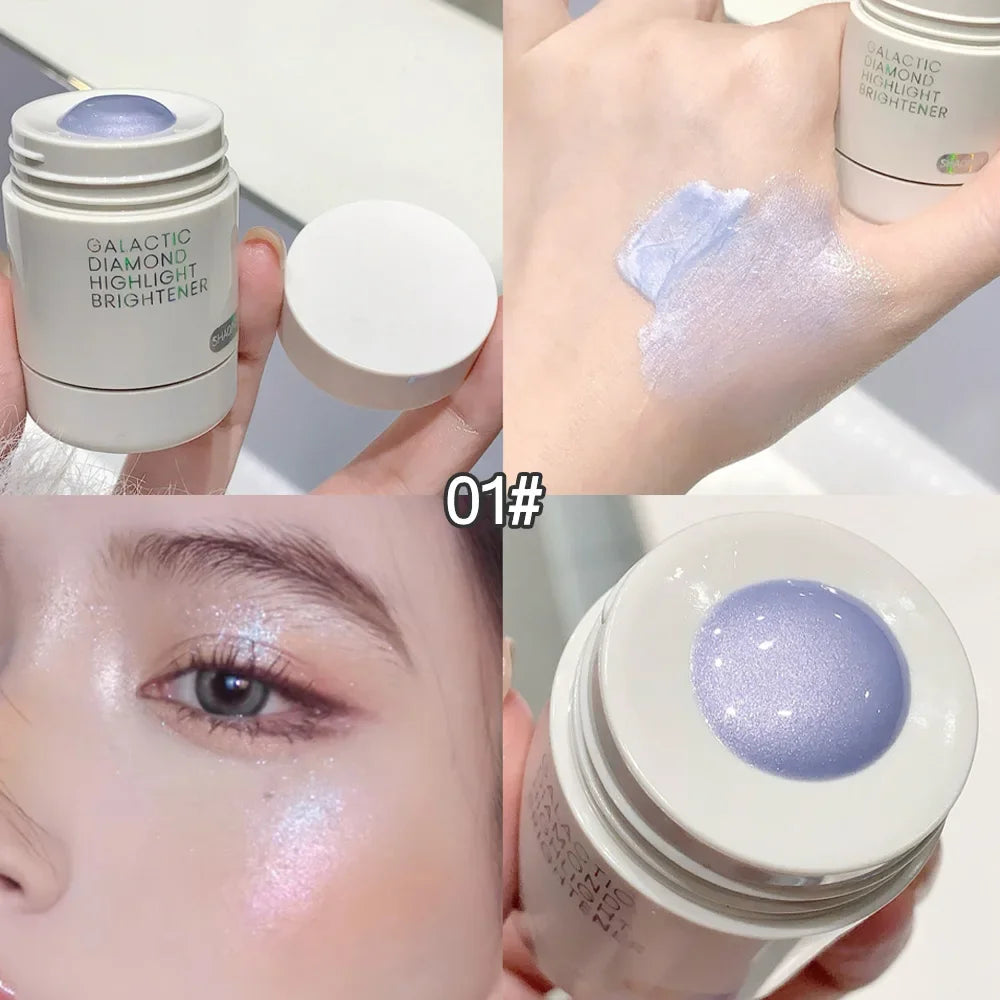 Galaxy Star Diamond Highlighter - Fine Glitter, Moisturizing & Water-Resistant, Perfect for All Skin Tones Creates a Radiant