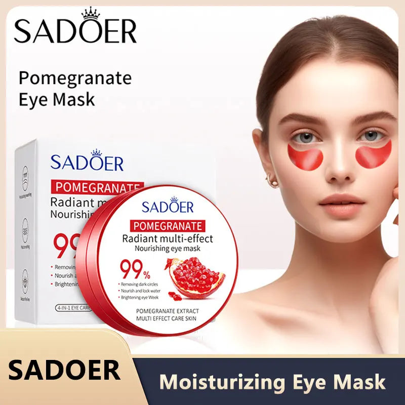 SADOER Red Pomegranate Eye Mask 60Pcs Anti Dark Circles Removal Eyes Bags Moisturizing Eye Patches Eyes Skin Care - BlissFully