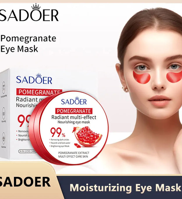 SADOER Red Pomegranate Eye Mask 60Pcs Anti Dark Circles Removal Eyes Bags Moisturizing Eye Patches Eyes Skin Care - BlissFully