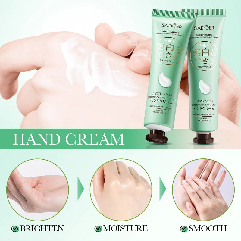 1pcs/2pcs SADOER Nicotinamide Hand Cream Anti-Drying Crack Moisturizing Brightening Repairing Hand Creams For Hands Skin Care