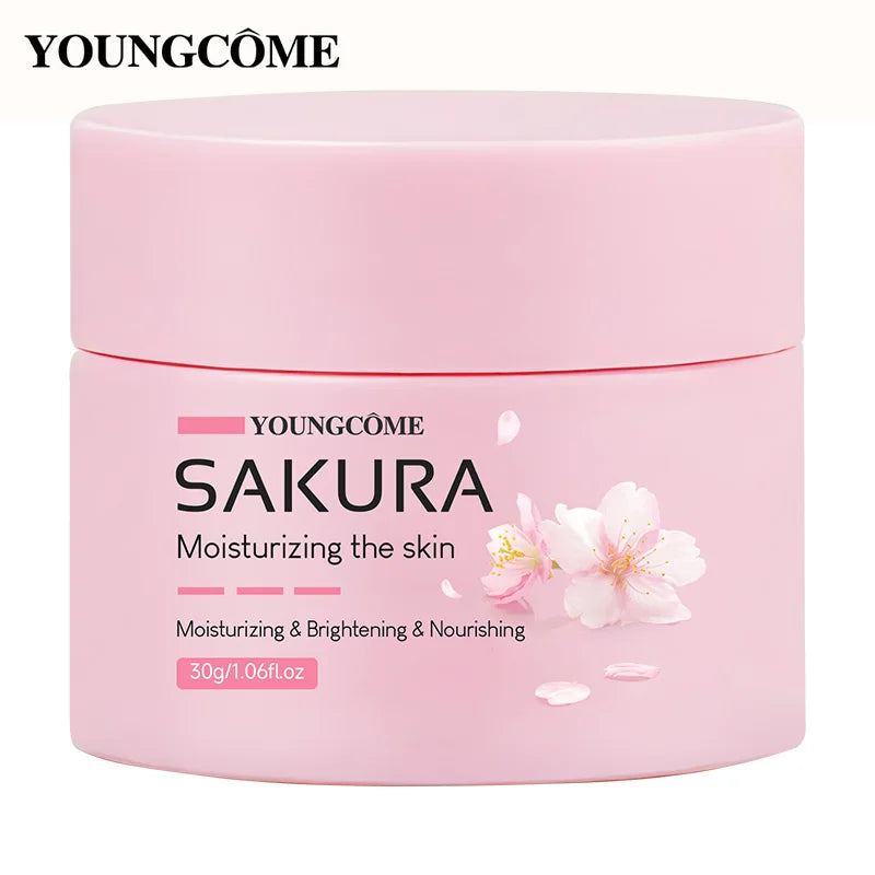 Sakura Essence Cream,Cherry Blossom Facial Moisturizer for Dry & Rough Skin,Intense Hydration,Skin Repair,Delicate & Tender Glow