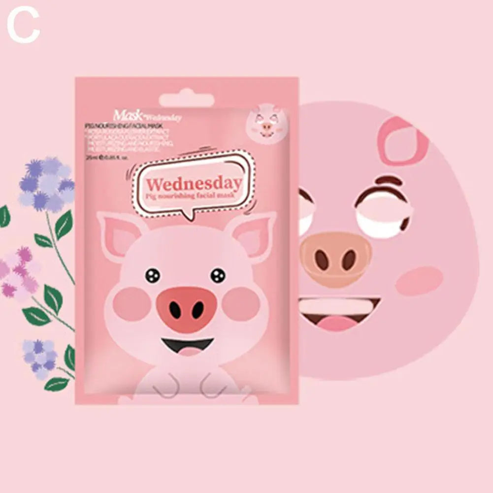 1/7pcs Cartoon Facial Mask Deep Hydrating Sheet Mask Moisturizing Tender Skin Mask Dog Panda Pig Animal Pattern Skin Care