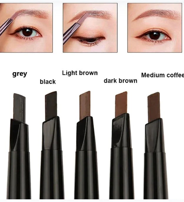 2 in 1 Eyebrow pencil professional Cosmetics makeup for women 5 Colors Waterproof Eyebrow Tattoo brush Long Lasting eyebrow pen