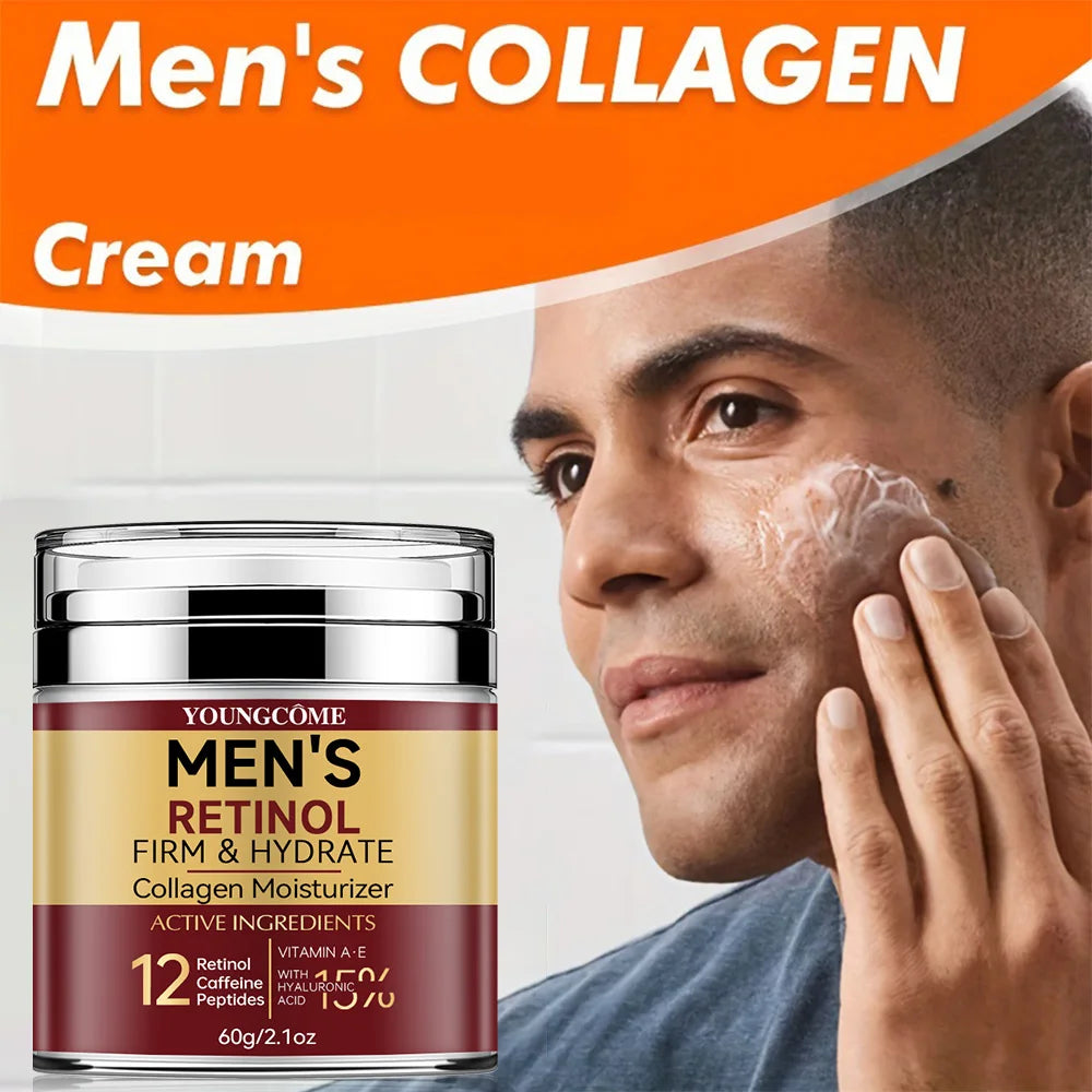 Men's Retinol Firming Face Cream Skincare Moisturizing Collagen Brightening Smooth Wrinkles Facial Face Men Skin Care Treatment - BlissFully