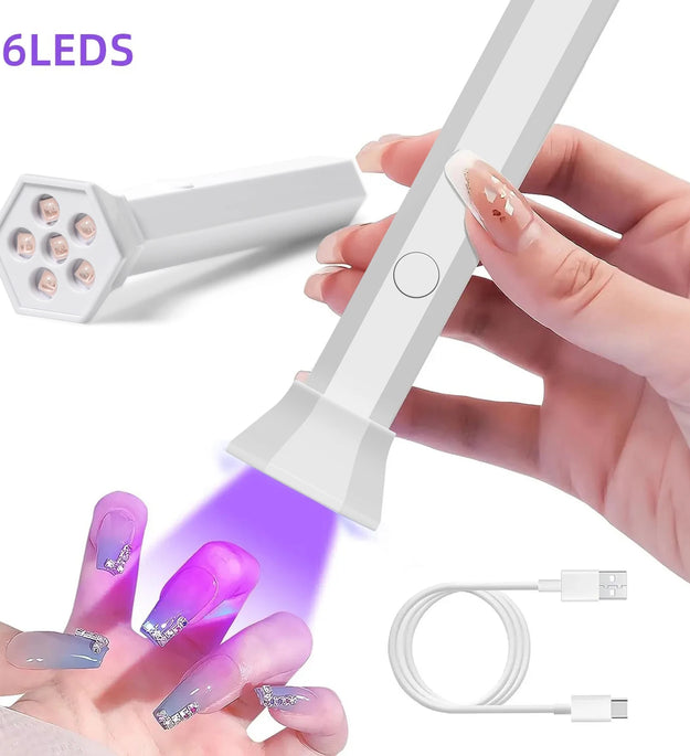 YIKOOLIN Handheld UV Light for Gel Nails  Mini UV Light for Gel Nails Cordless Rechargeable Mini Nail Lamp for Fast Curing Gel