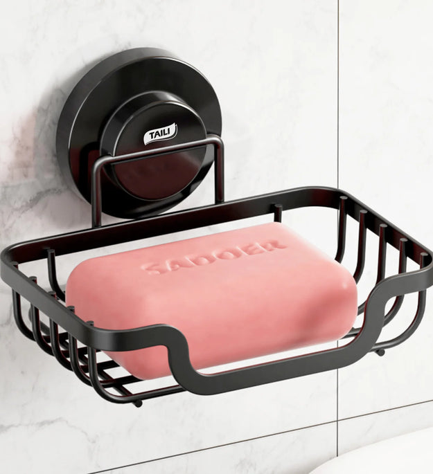 TAILI Soap Holder Bar Soap Dish Suction Cup, Bar Soap Rack for Shower Wall, Draining Soap Saver Tray for Bathroom, Tub, Kitchen