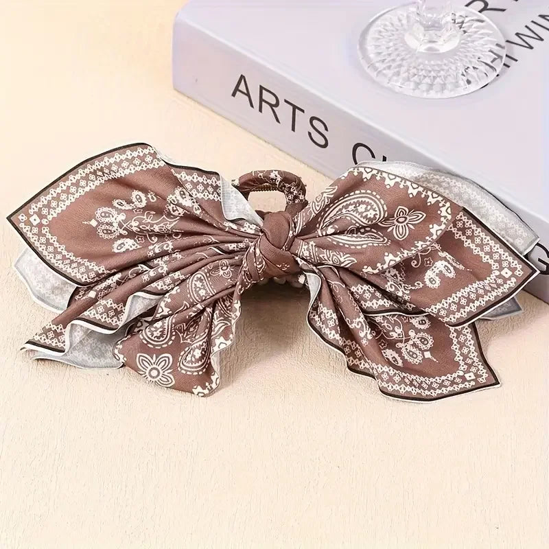 1pc new double-sided cashew flower love grabbing clip butterfly knot hair clip summer vacation shark clip fashion - BlissFully