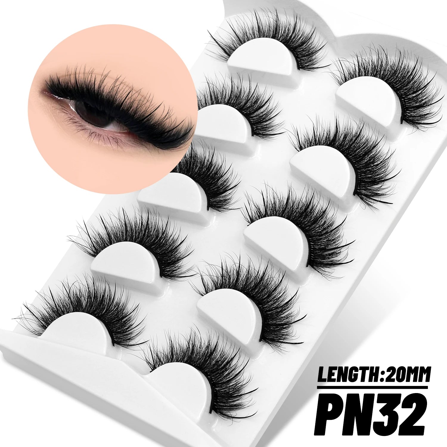 GROINNEYA Fluffy Eyelashes 3D Mink False Lashes Fluffy Soft Cross Manga Lashes Wispy Volume Mink Lashes Dramatic Makeup