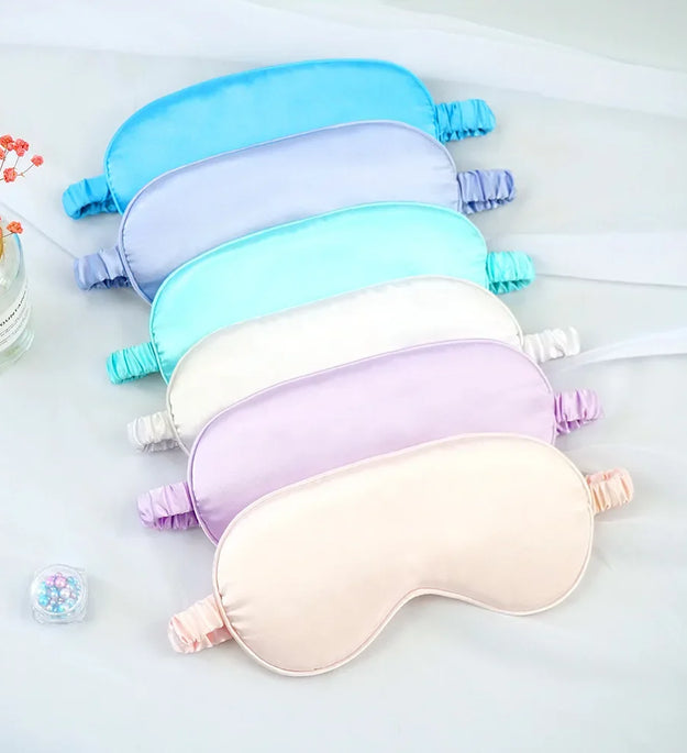 1PC Women Imitated Silk Sleep Eye Mask Portable Travel Eyepatch Nap Eye Patch Rest Blindfold Eye Cover Sleeping Night Eyeshade - BlissFully