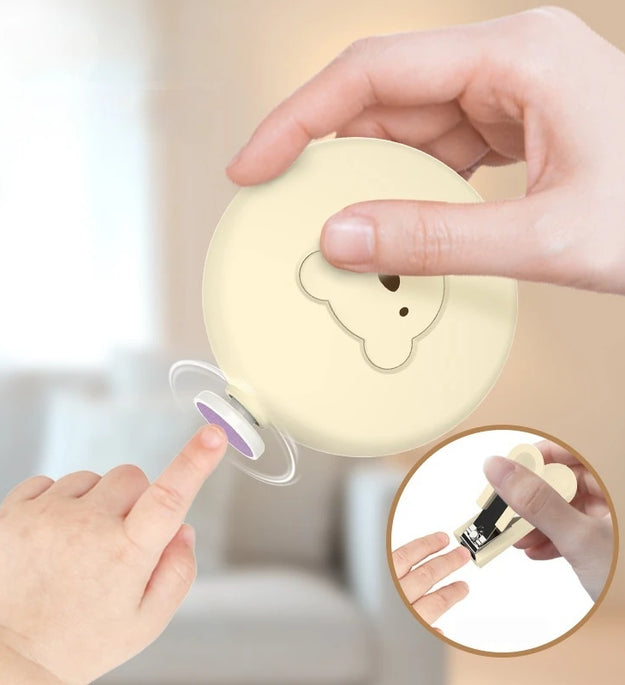 Bear Electric Nail Grinder for Babies And Kids Home Use Polishing Set Nail Clippers Kit for Children