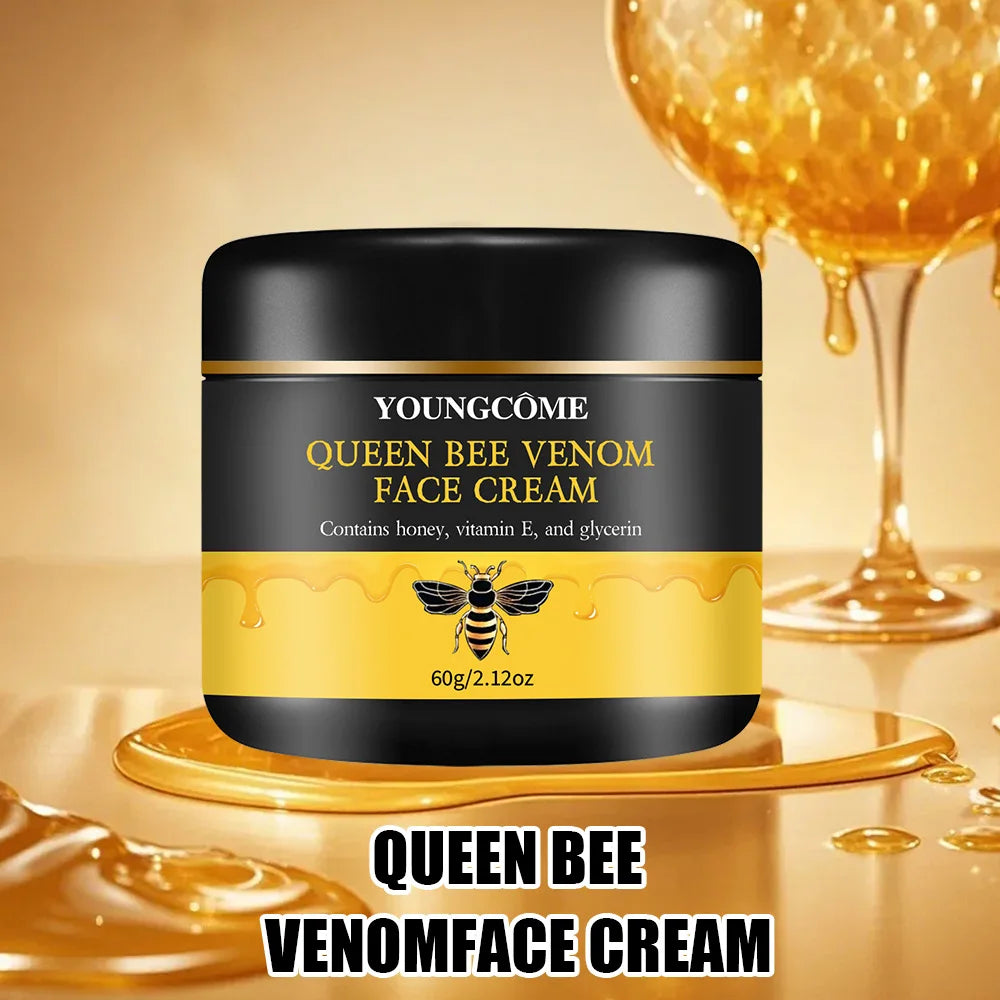 Queen Bee Venom Anti-Aging Face Cream - Collagen Boost & Deep Hydration, Wrinkle Reduction, Day/Night Moisturizer for All Skin - BlissFully