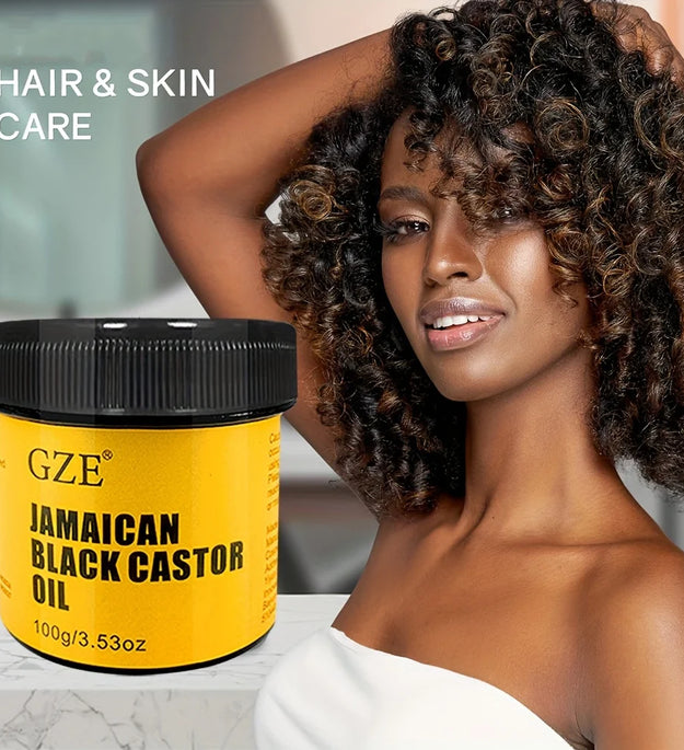 GZE JAMAICAN Black Castor Oil Pure Cold-Pressed for Hair Growth, Skin Moisturizing and Scalp Health - Promoting Thick Hair