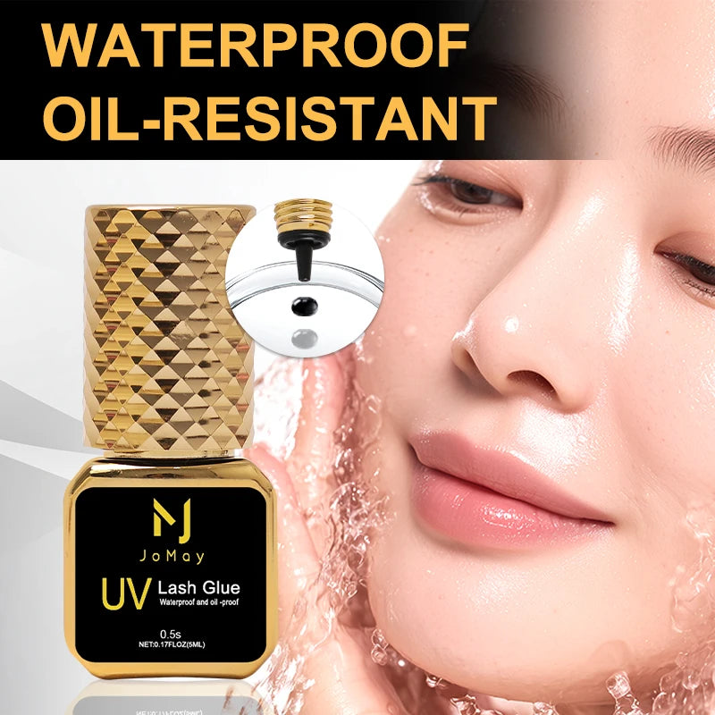 JOMAY 0.5Sec Eyelash Extension Glue Black Fast Dry UV Lashes Glue Black Eyelash Glue Lash Remover For UV Eyelash Extension
