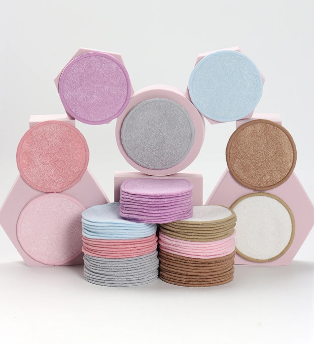 Bamboo Fiber Makeup Remover Pads 7/14/21/28 Pieces, 7-Day Mass Sale Soft Reusable Cotton Makeup Remover Pads for Face Cleanser