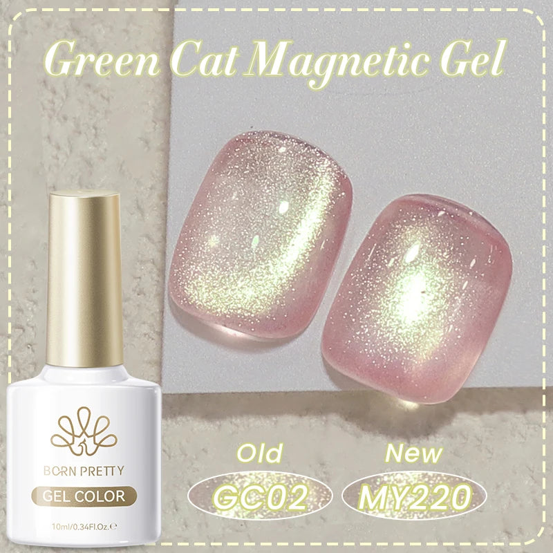 BORN PRETTY 10ml Cat Magnetic Gel Sparkling Ultra Gold Glitter Soak Off UV LED Gel Nail Art Varnish Manicure Valentine's Day